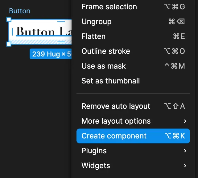 right click to create component