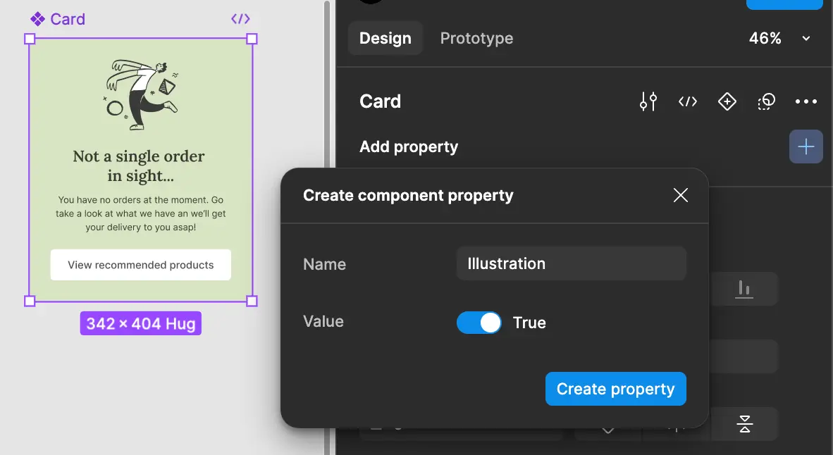 adding property to big component