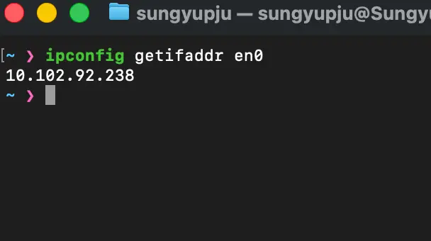 macbook terminal checking ip address