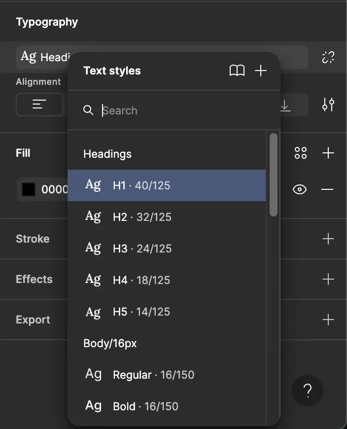 text styles