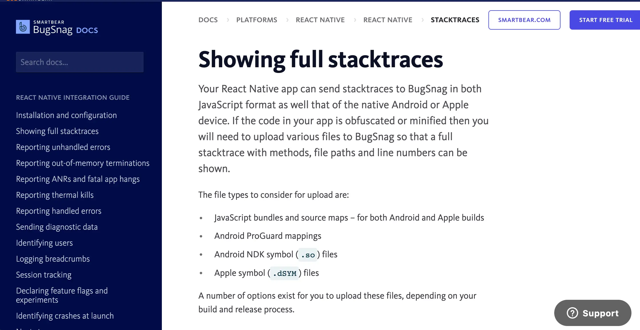 bugsnag official doc